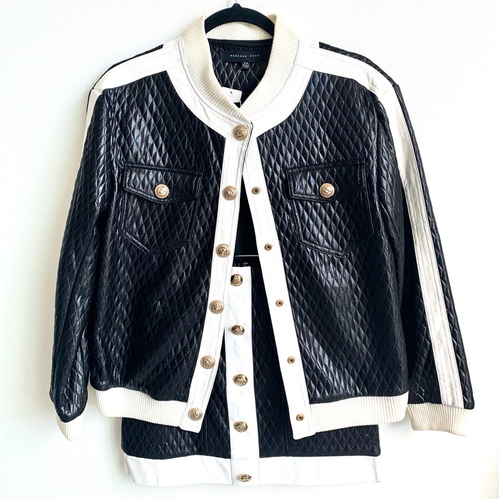 Biker skirt and jacket set